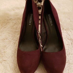 Burgundy Suede Heel